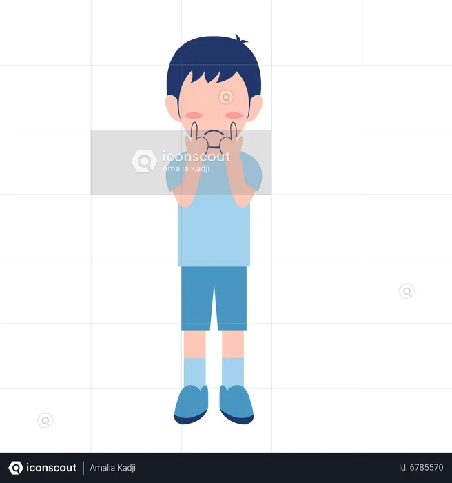 Little Boy Feeling Sad  Illustration