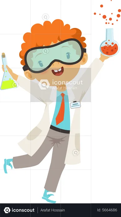 Little boy in scientist costume  Illustration