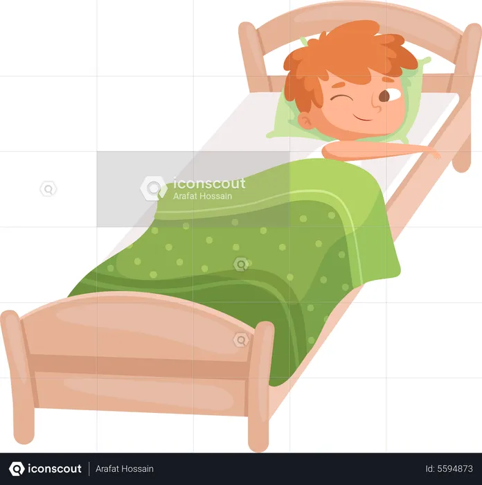 Little boy peeking during sleep  Illustration
