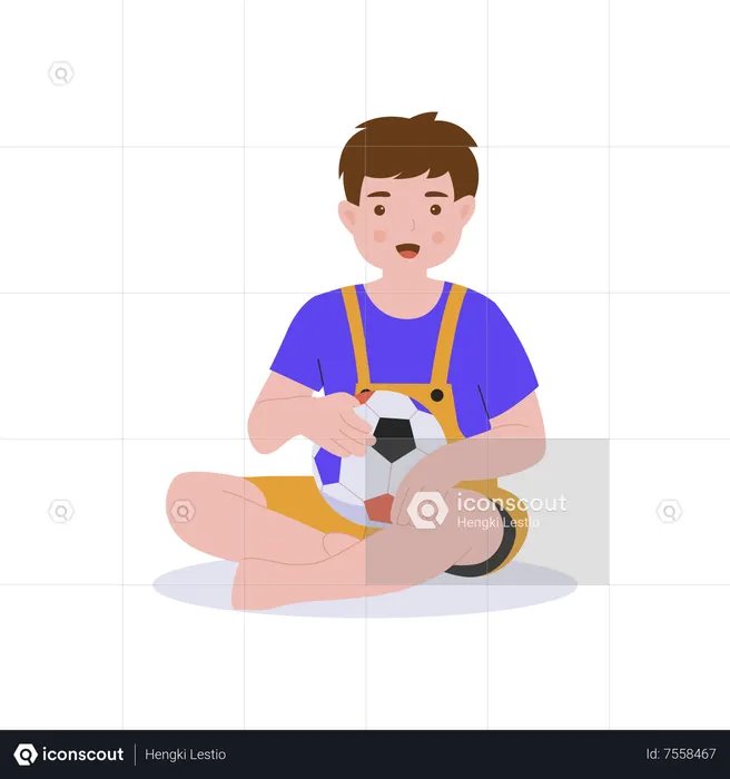 Little boy playing ball  Illustration