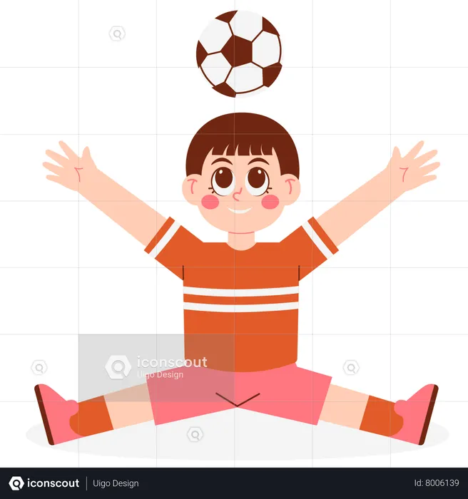 Little Boy Playing Ball  Illustration