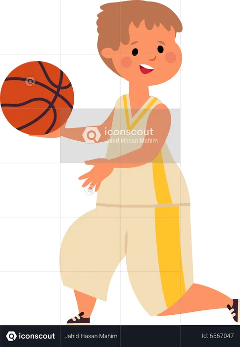 Little boy playing basketball  Illustration