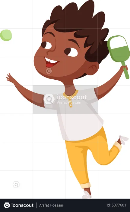 Little boy playing table tennis  Illustration
