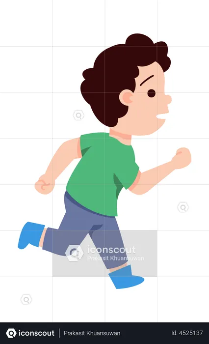 Little boy running  Illustration