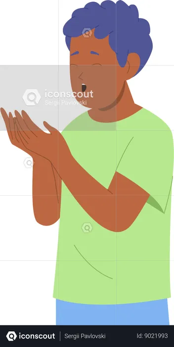 Little boy showing praying pose  Illustration