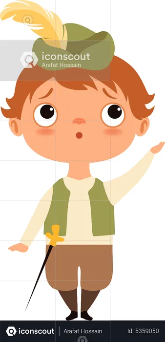 Little boy singer singing  Illustration