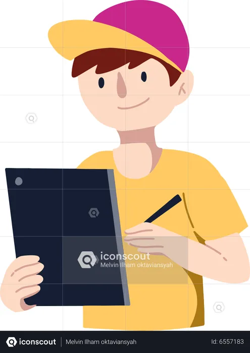 Little boy using Tablet  Illustration