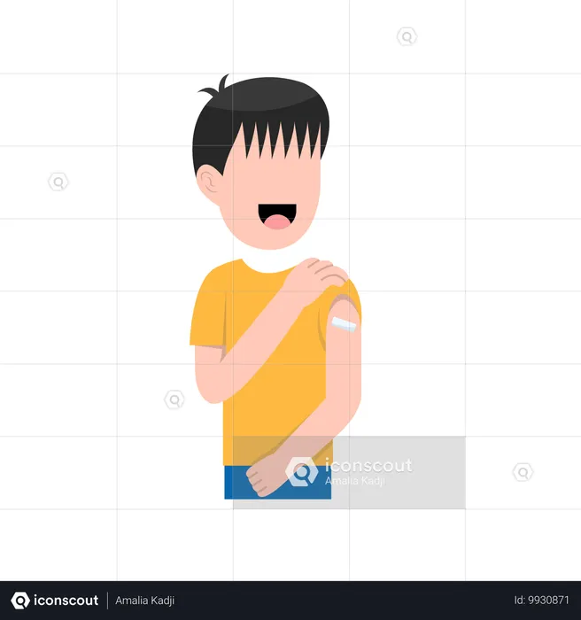 Little Boy Vaccinated  Illustration