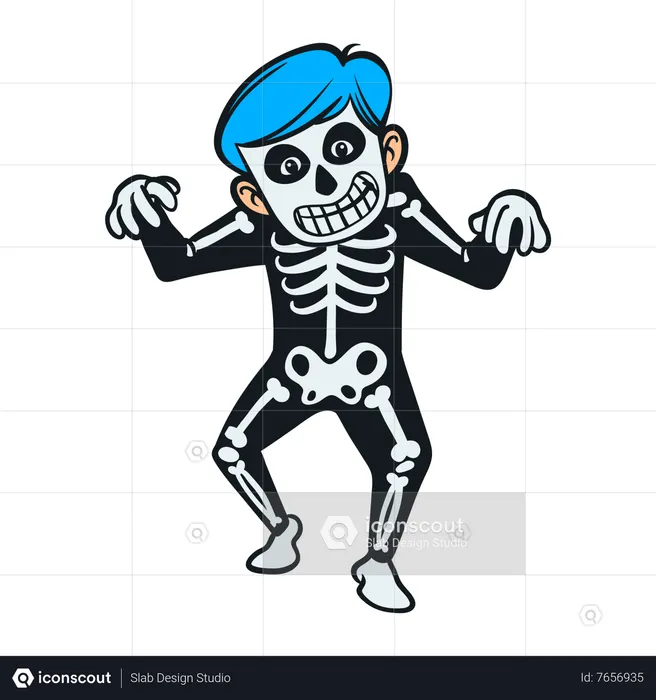 Premium Photo  A boy in a skeleton costume for halloween