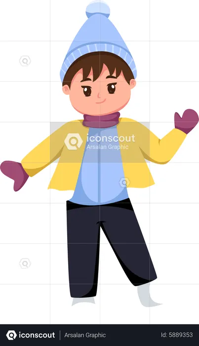 Little Boy Wearing Jacket  Illustration