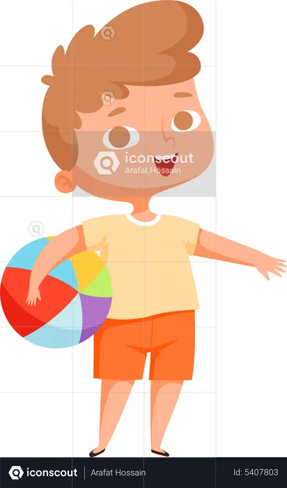 Little boy with ball  Illustration