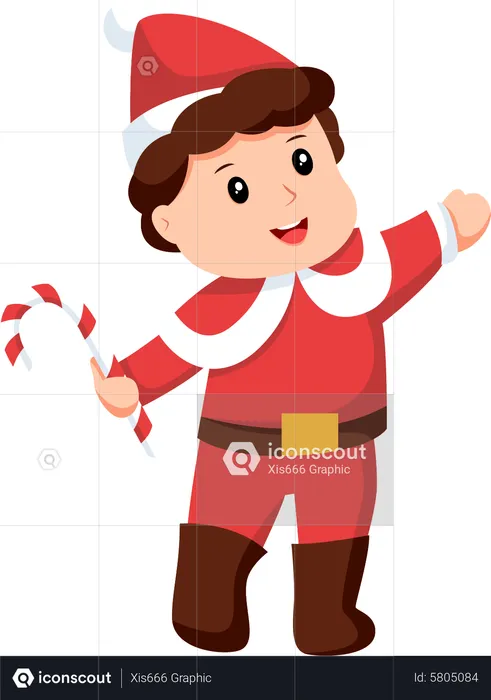 Little boy with Christmas costume  Illustration