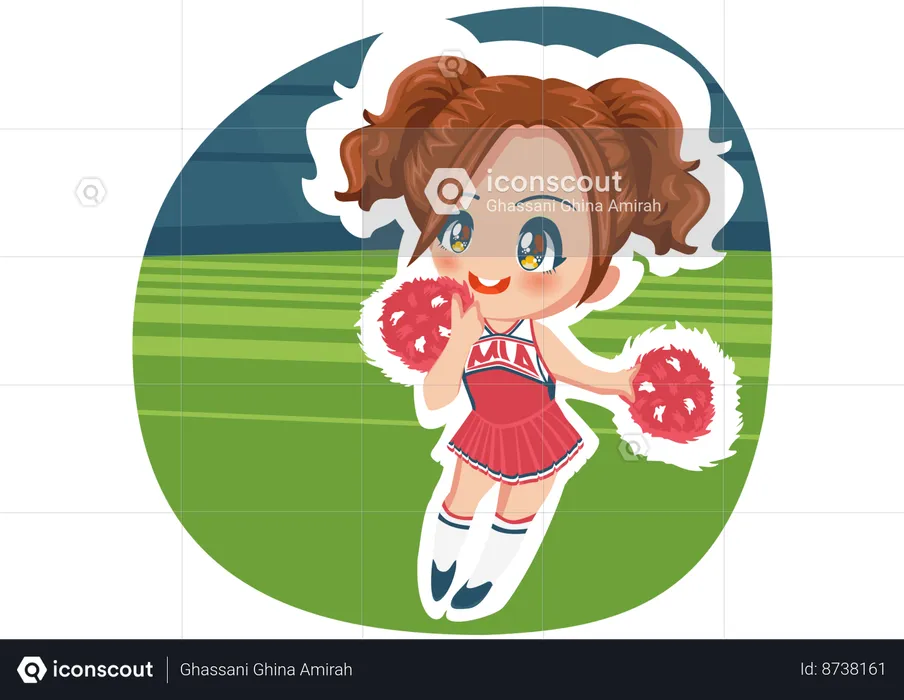 Little Cheerleader Girl  Illustration