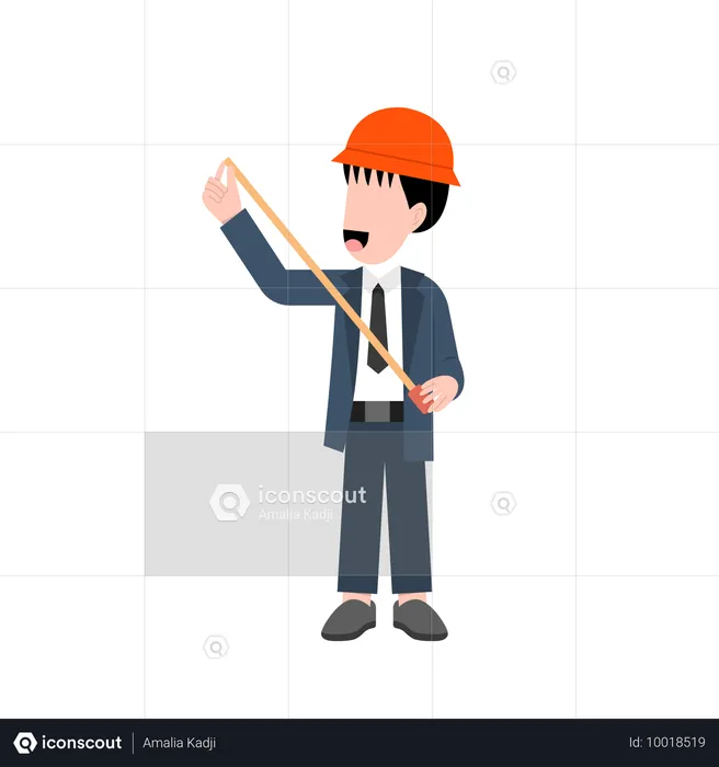 Little construction site examiner  Illustration