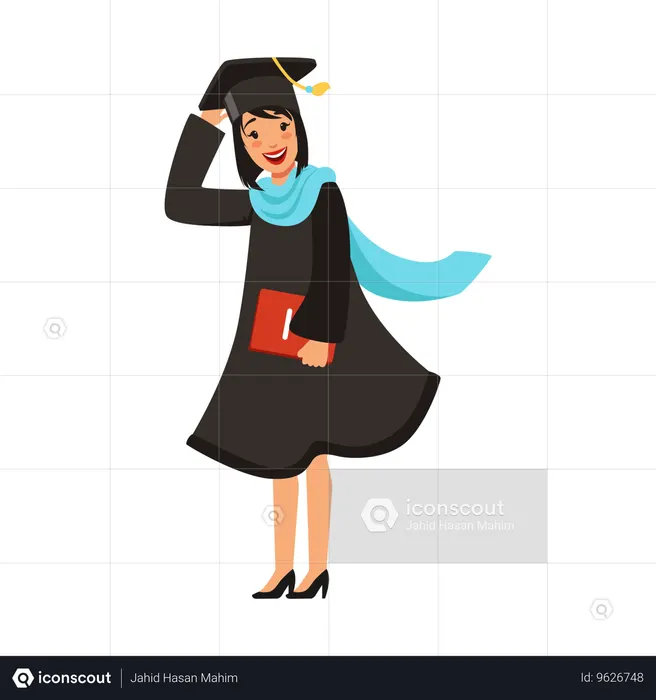 Little girl becomes topper in college  Illustration