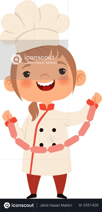 Little girl chef  Illustration