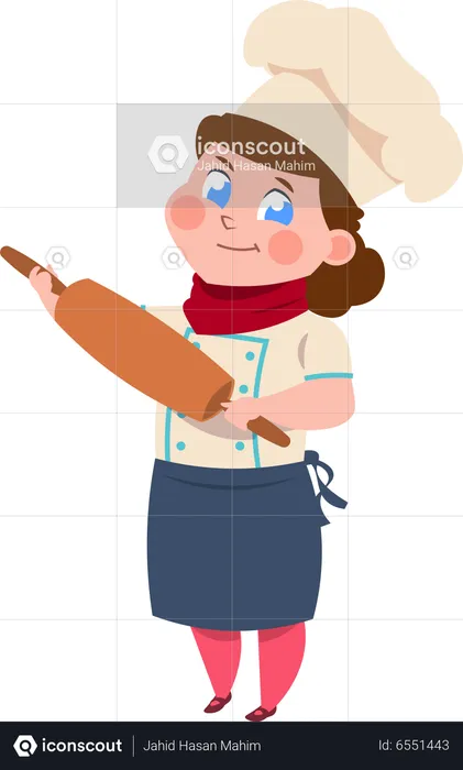 Little girl chef  Illustration