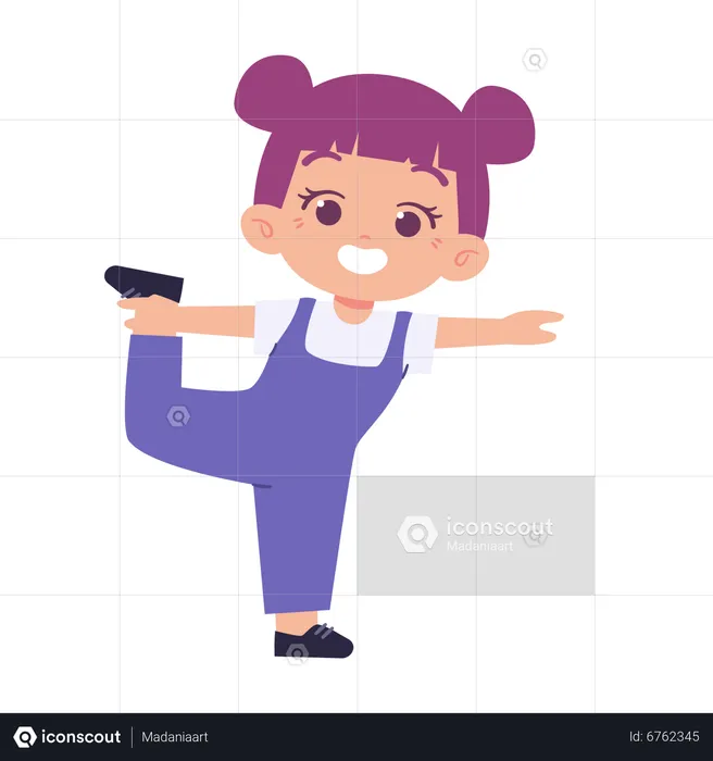 Little girl doing exercise  Illustration