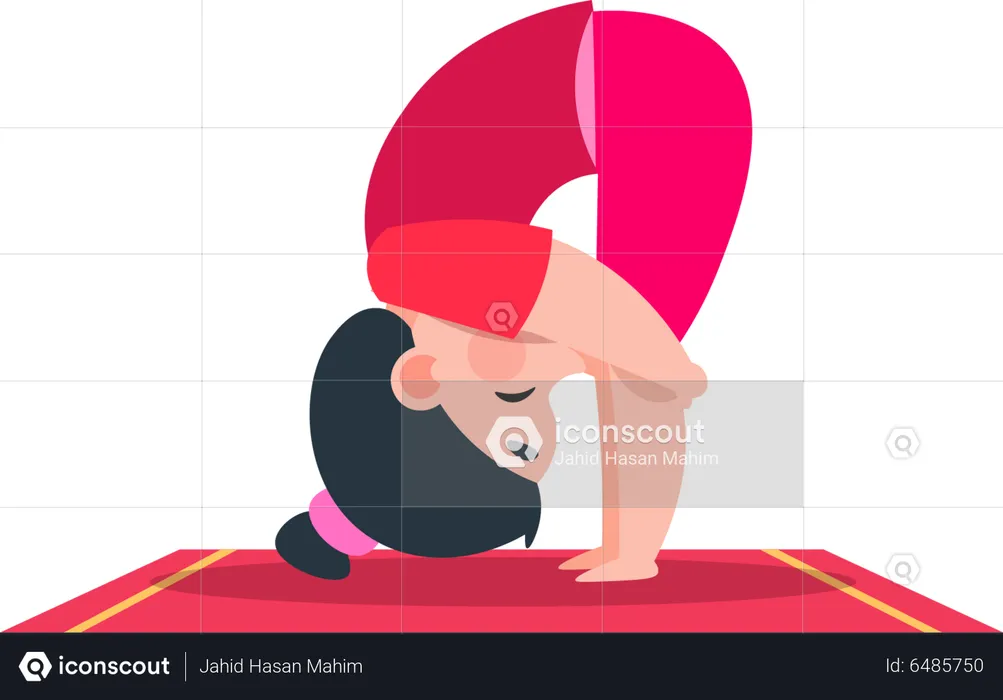 Little girl doing meditation  Illustration