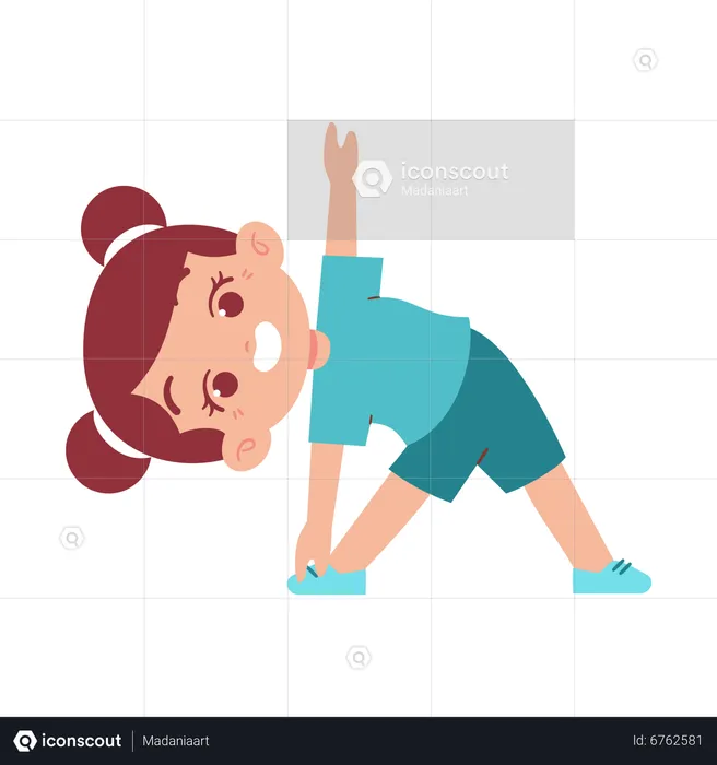 Little Girl Doing Stretching  Illustration