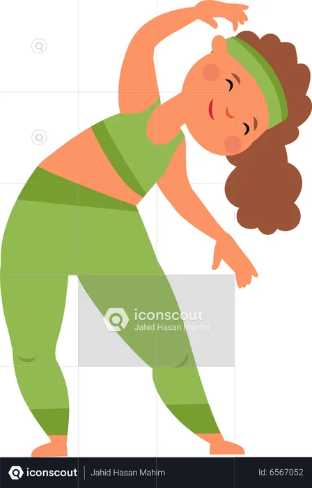 Little girl doing stretching  Illustration