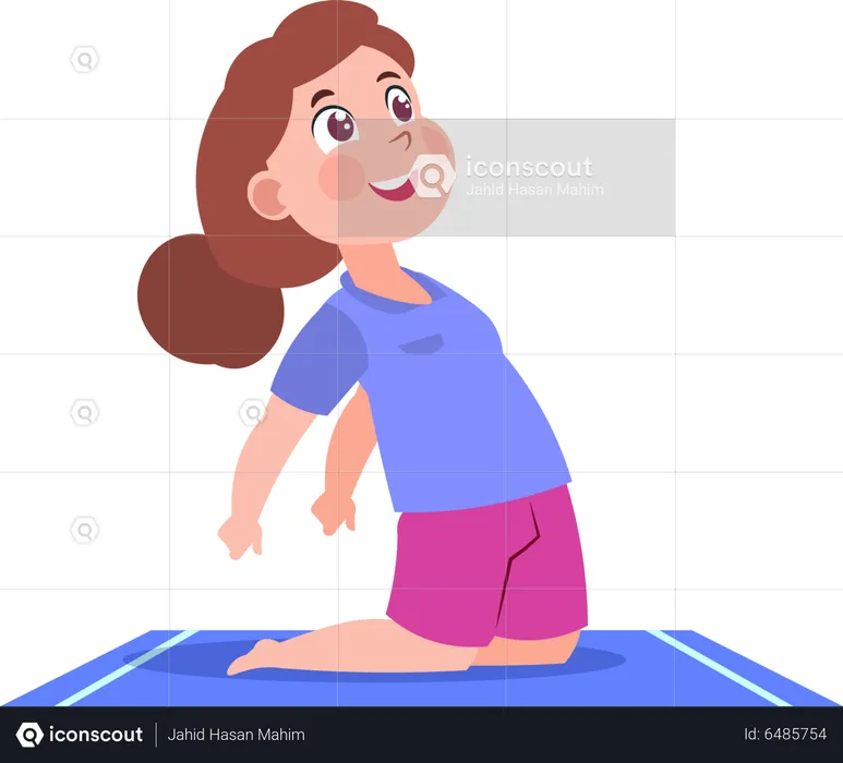 Little girl in yoga poses  Illustration