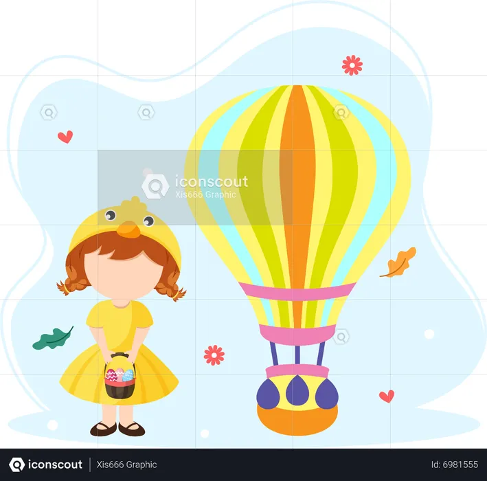 Little girl playing  Illustration