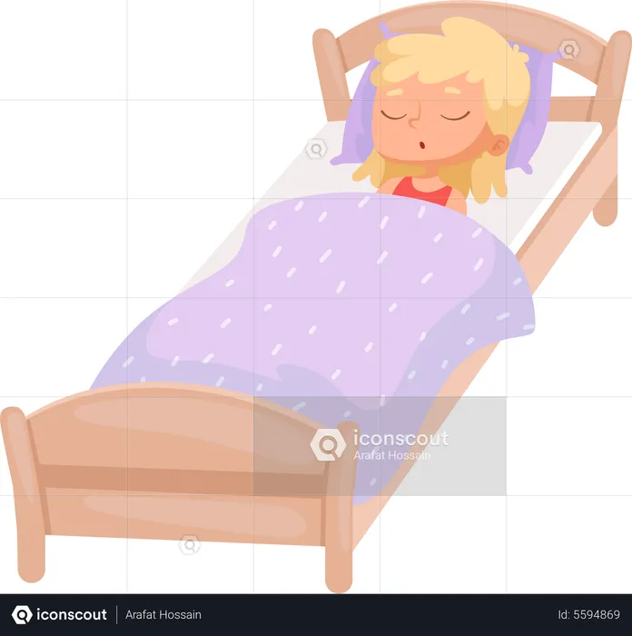 Little girl sleeping peacefully  Illustration