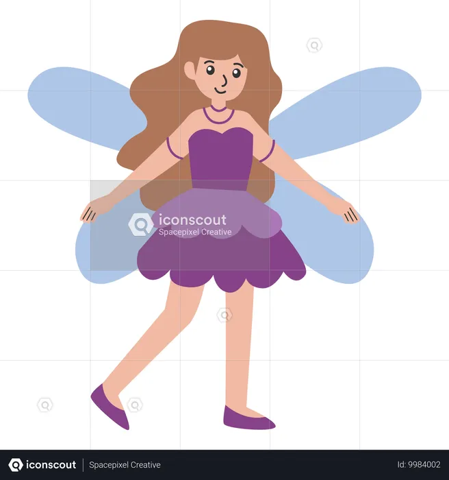 Little Girl wearing Fairy Princess dress  Illustration