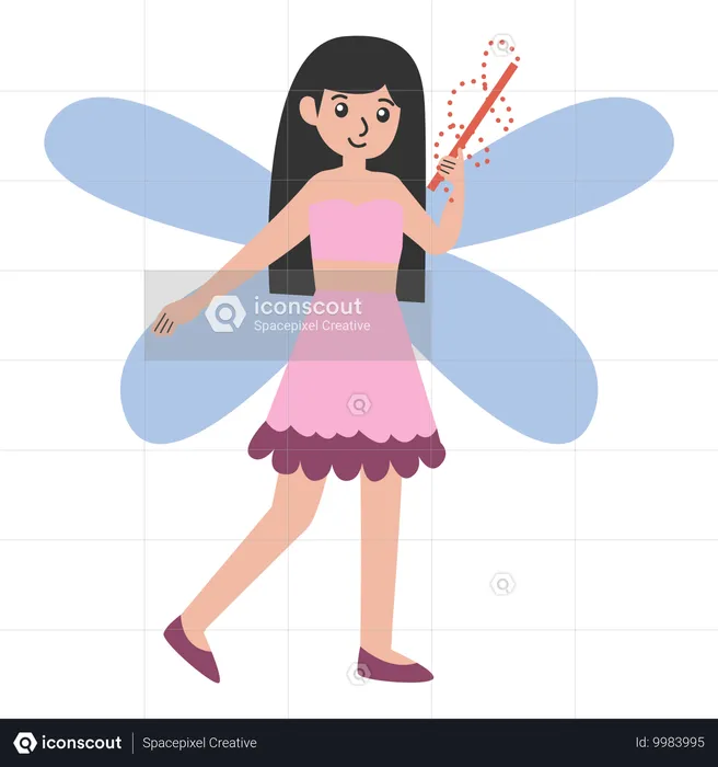 Little Girl wearing Pixie Dust dress  Illustration