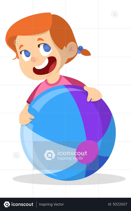 Little kid play with ball  Illustration