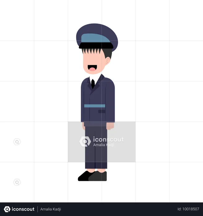 Little male policeman  Illustration