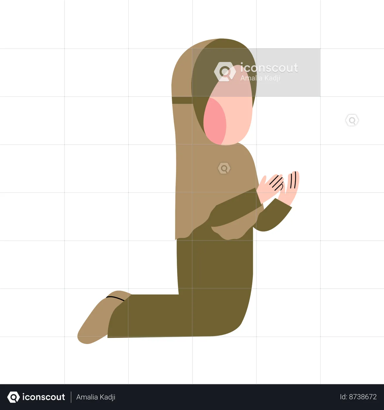 Best Little Muslim Girl doing Praying Illustration download in PNG ...