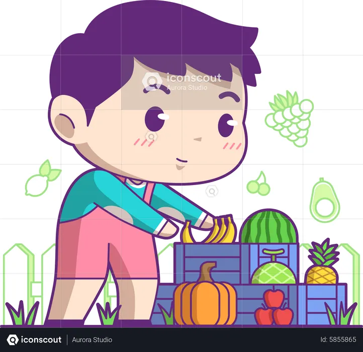 Little organic Farmer  Illustration