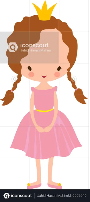 Little princess with crown  Illustration