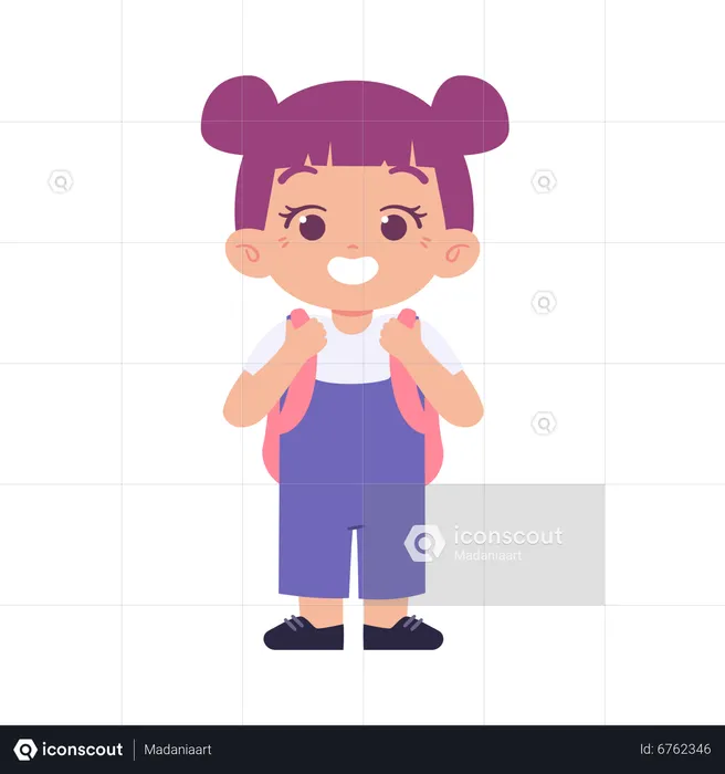 Little School Girl  Illustration