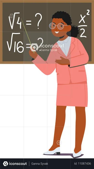 Little teacher conducting lesson  Illustration