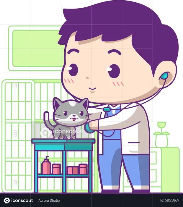 Little veterinarian doctor  Illustration