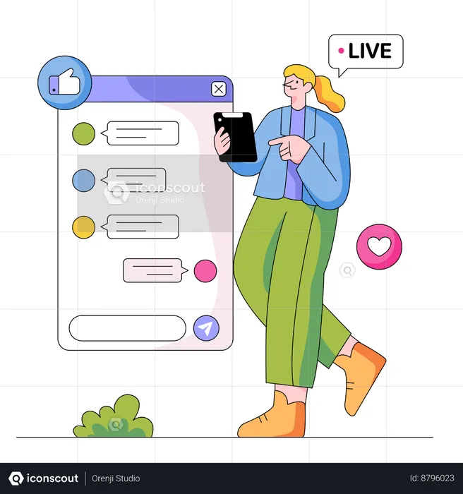 Live Chat Customer Service  Illustration