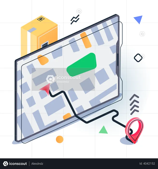 Live Delivery Tracking  Illustration