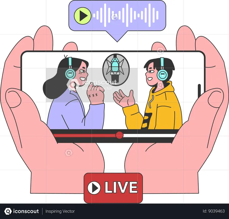 Live interview is streaming  Illustration