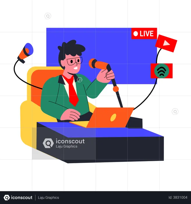 Live-Podcast-Moderator  Illustration