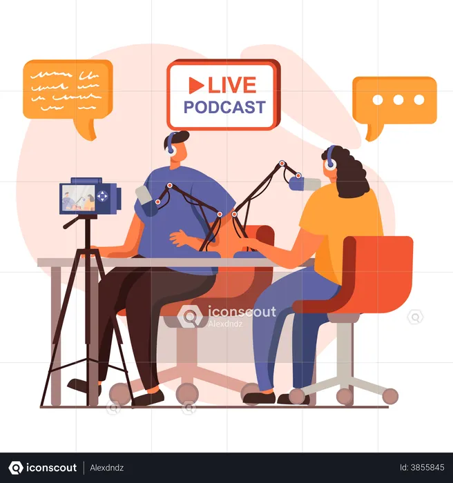 Live Podcast Show  Illustration