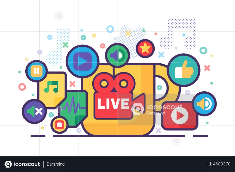 Live stream production  Illustration