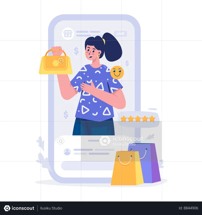 Live streaming product reviews  Illustration