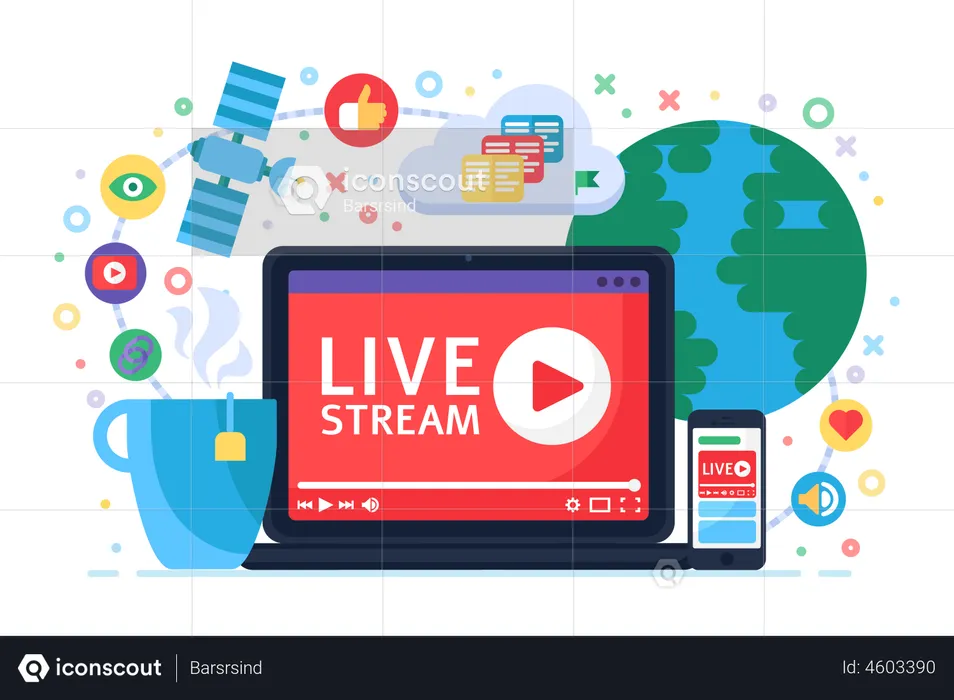 Live streaming service  Illustration