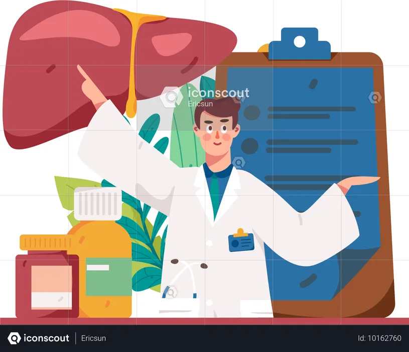 Liver checkup prescription  Illustration