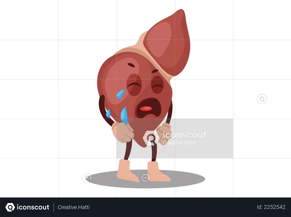 Liver is crying  Illustration