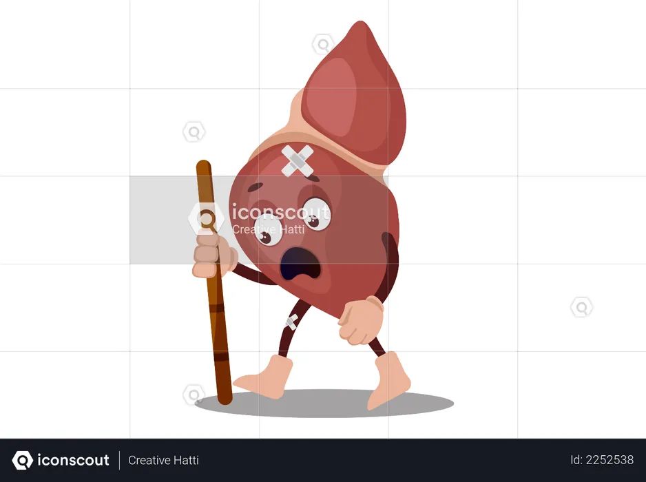Liver is injured  Illustration
