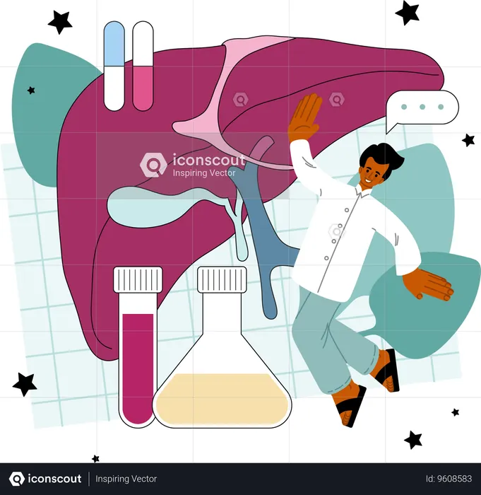 Liver treatment and treatment procedure  Illustration